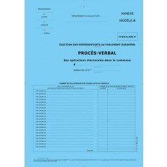 501026 - Intercalaire Procès-verbal modèle A. Visuel non contractuel, modifications en cours