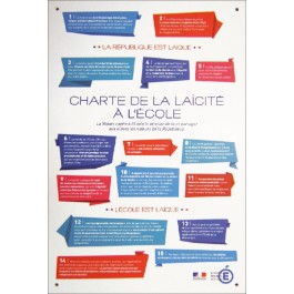 Charte de la laïcité à l’École. Plaque/Affiche rigide en PVC