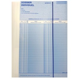 Chemise en polypropylène, pour constituer le dossier individuel du personnel - impression bleue - élastique bleu vertical 