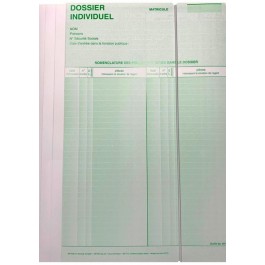 Chemise en polypropylène, pour constituer le dossier individuel du personnel - impression verte - élastique blanc vertical 