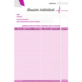 Chemise pour constituer le dossier individuel du personnel, en polypropylène blanc RECYCLE - PP R100 - impressions noire et violine - élastique blanc vertical - dos jusqu'à 5,5 cm