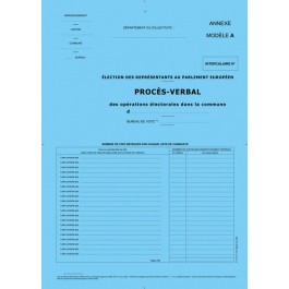 Intercalaire Procès-verbal modèle A - Bureau de vote