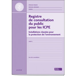 Registre de consultation du public pour les ICPE soumises à enregistrement