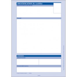 Fiches d'identification du candidat - DEV  Infirmier (version 2026)