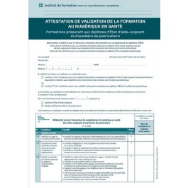 Attestation de validation de la formation au numérique en santé AS AP - version manuscrite 